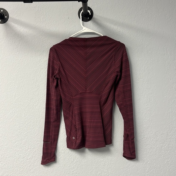Lululemon W’s Sz 4 Kanto Catch Me LS Kanto Stripe Wine Berry Black. ExcltCnditn! - Picture 7 of 10